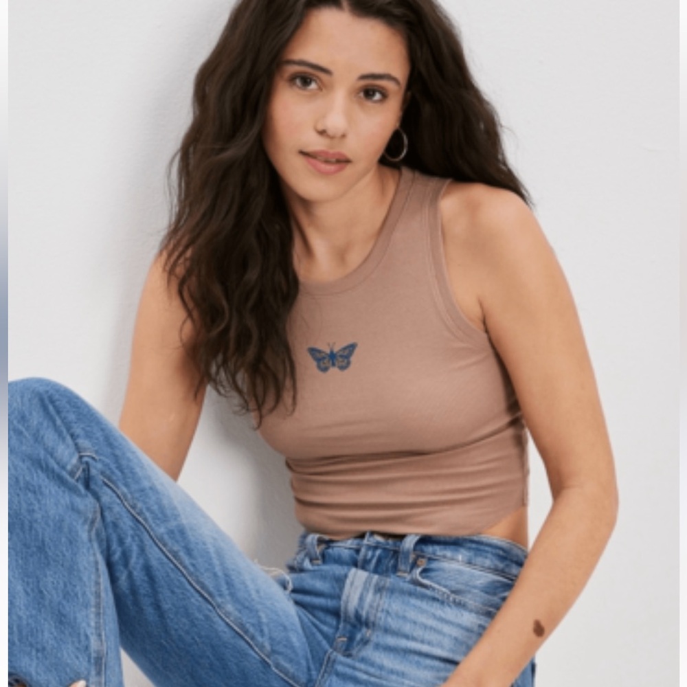 American Eagle Butterfly Crop Tank